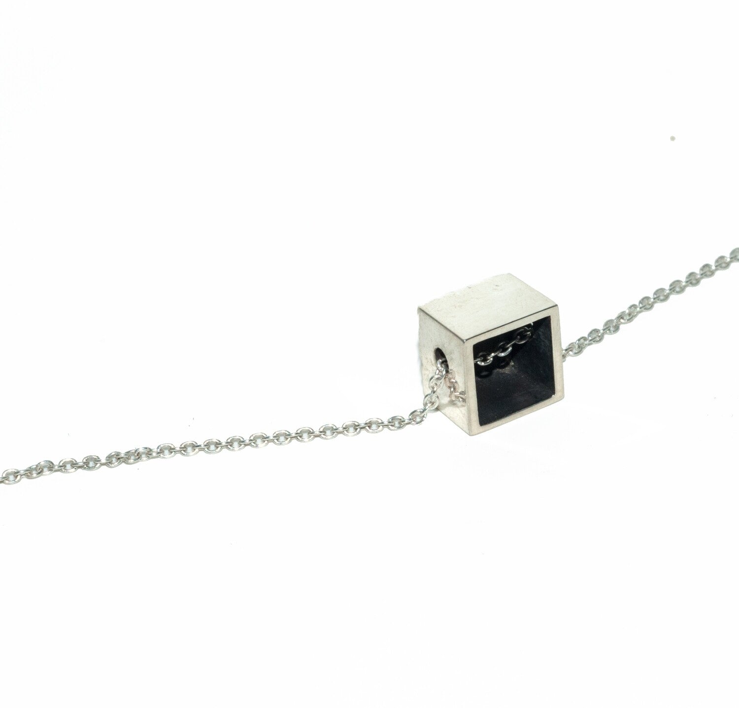 Cubed Land Lines Silver Pendant.