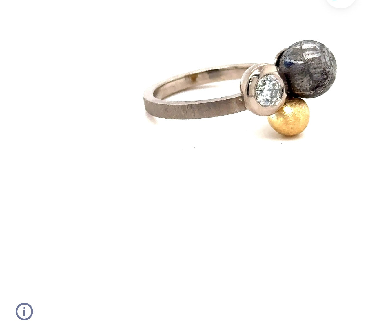 Diamond and Meteorite Ring