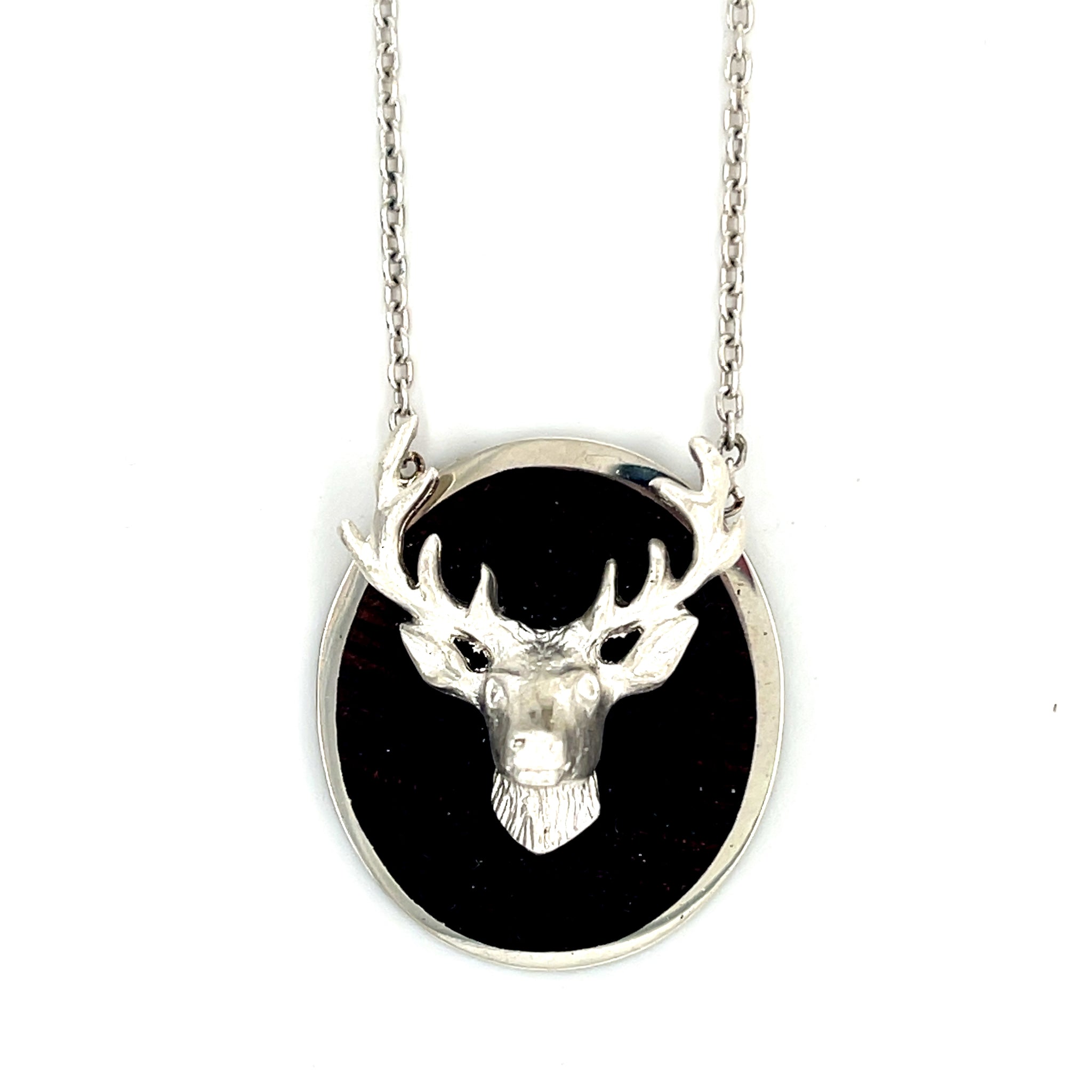 Oval Mounted Deer Head Necklace