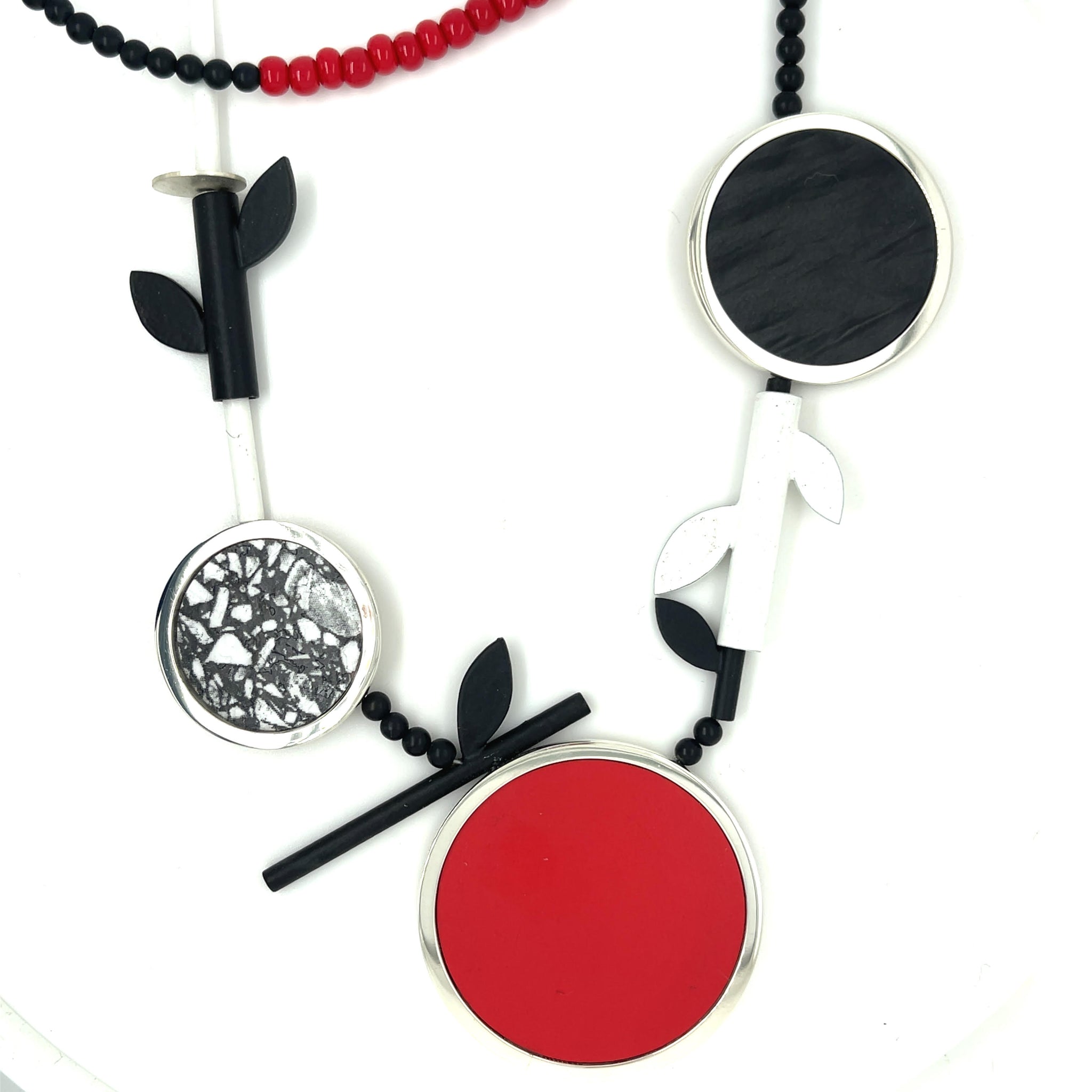 Red, White and Black Necklace