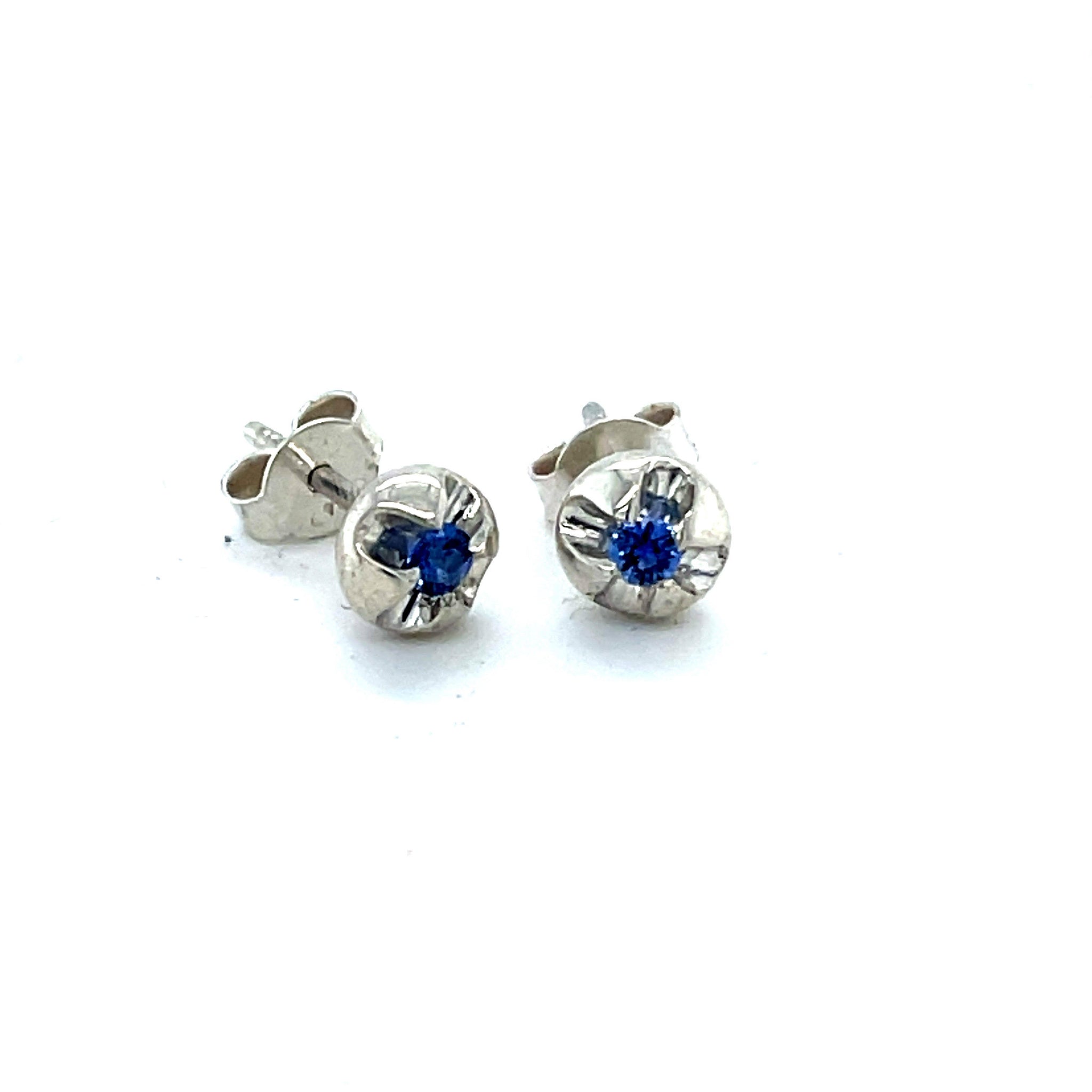 Sapphire Quatrefoil Stud Earrings