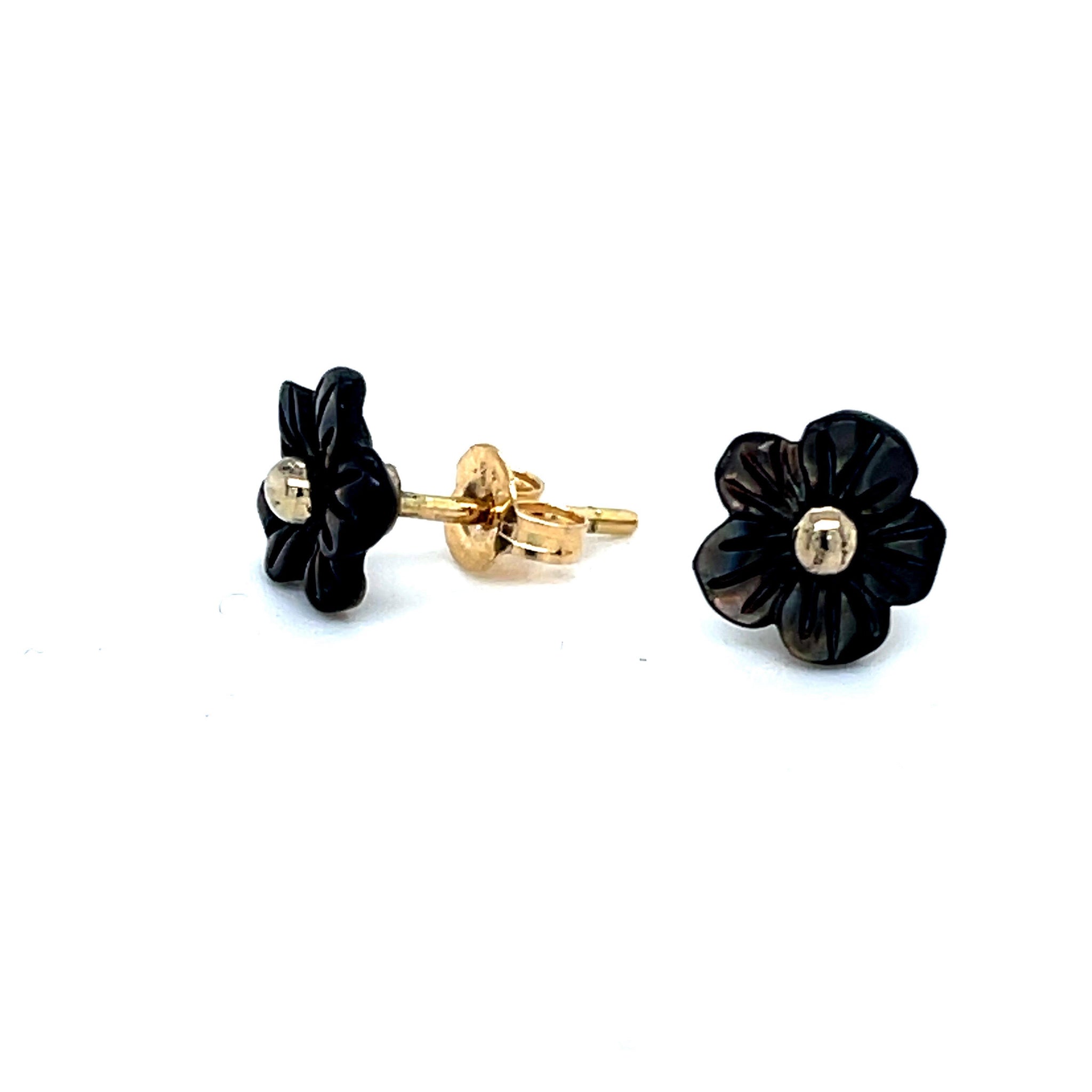 Mother of Pearl carved Flower Studs.